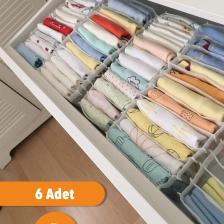 6 Adet - Large 8 Gözlü Çekmece Içi Düzenleyici Organizer 27 X 35 X 17