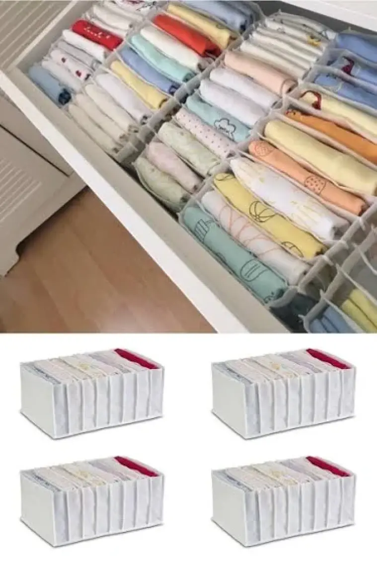 Serstil 4 Adet - Xlarge 8 Gözlü Çekmece Içi Düzenleyici Organizer 31 x 36 x 12 cm