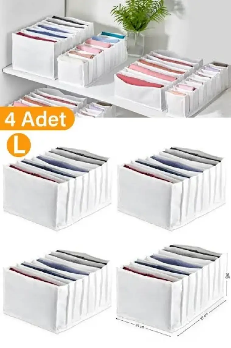 Serstil 4 Adet - Xlarge 8 Gözlü Çekmece Içi Düzenleyici Organizer 31 x 36 x 12 cm