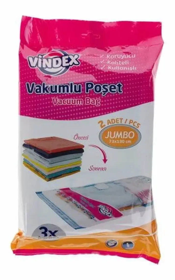 Vindex Vakumlu Poşet Jumbo 2'li 73X130