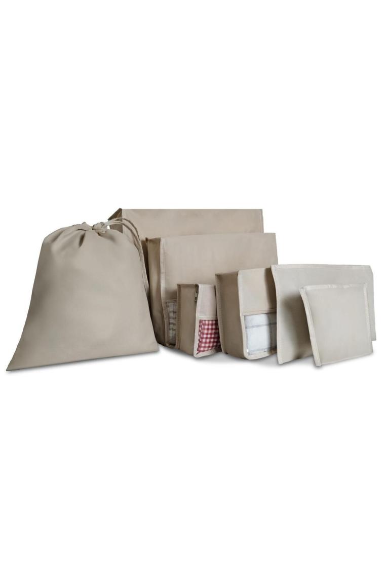 Cuty Home Ev Tekstil Bej Valiz Organizer-7'li Set
