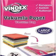 Vindex Vakumlu Poşet Large 2li 50X70