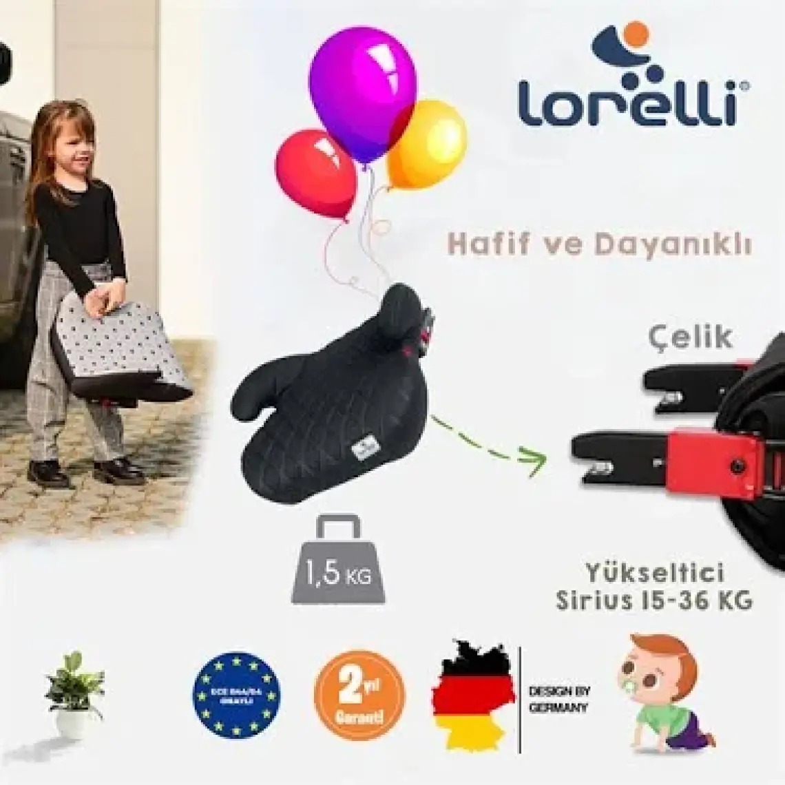 Lorelli Sirius Fix Isofix Yükseltici - Gri