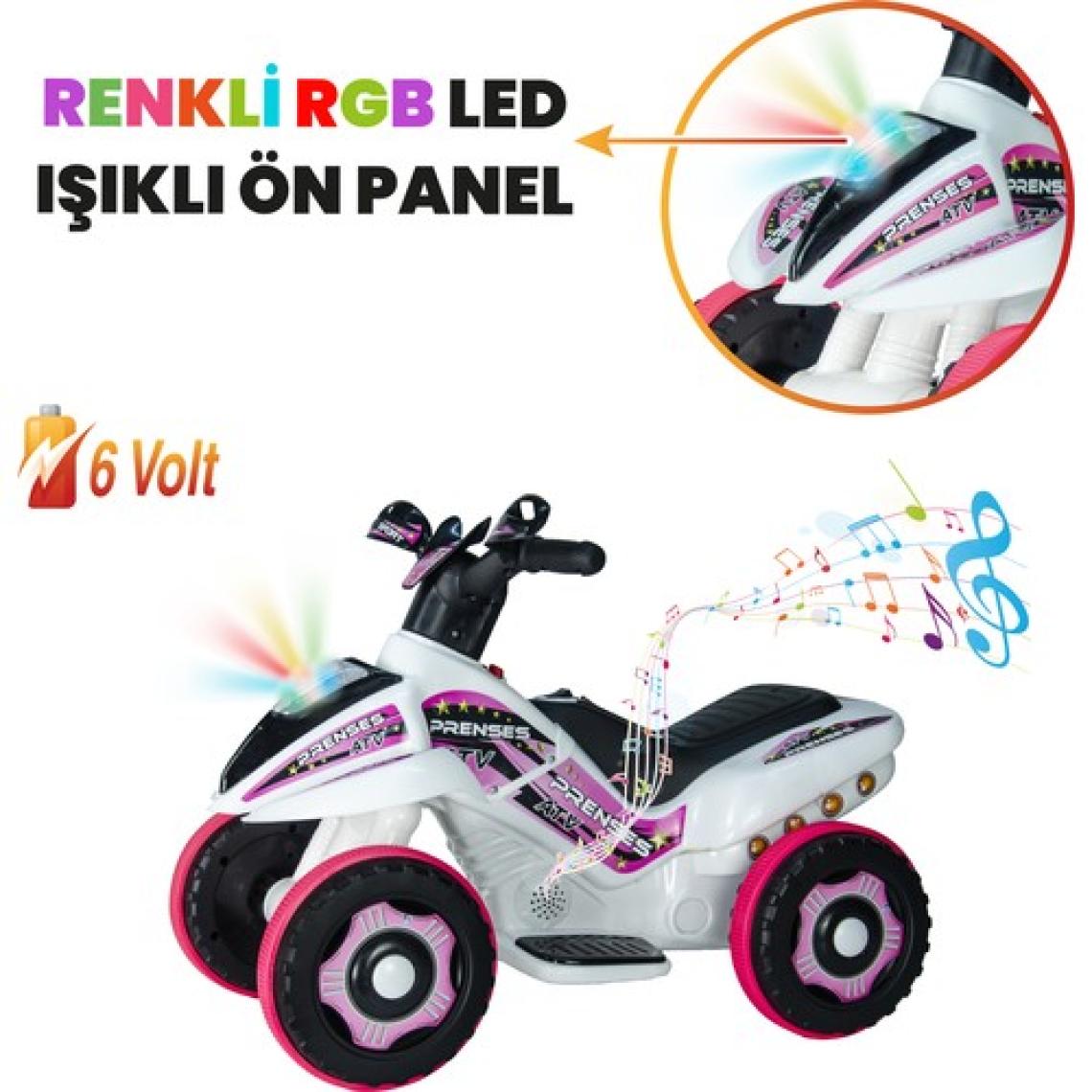 UJ Toys Akülü Atv 6V Safari-Beyaz Prenses
