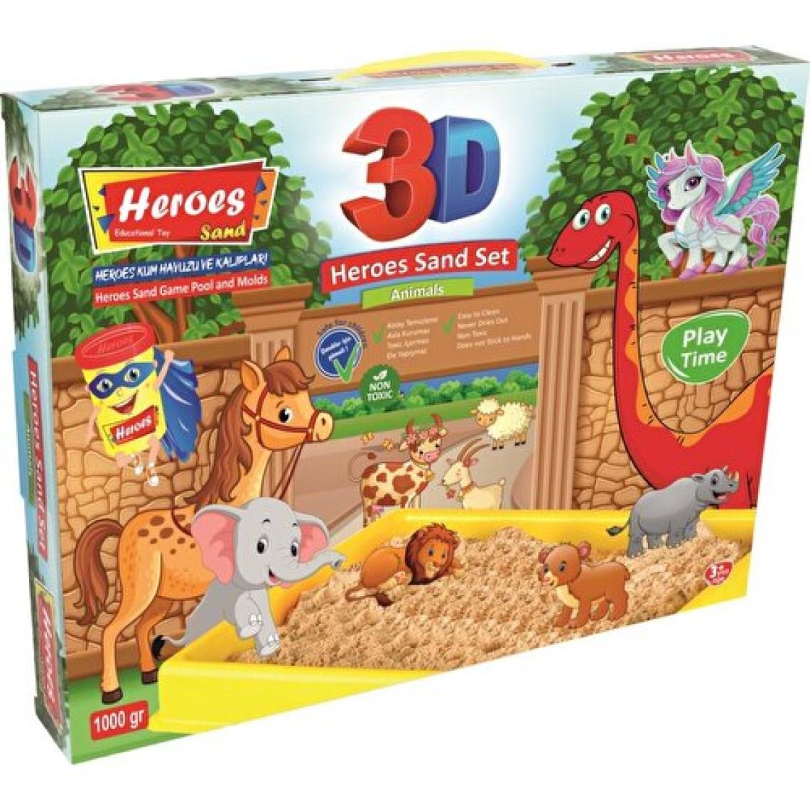 Heroes 3D Kalıplı Çiftlik Hayvanları Kinetik Kum Set 1000 gr KUM-037