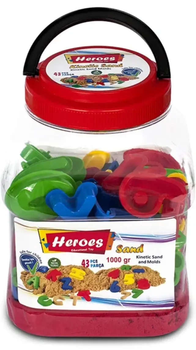 Heroes  Pembe Kinetik Kum Pet Kutulu Harf ve Rakam Kalıp 1000 gr