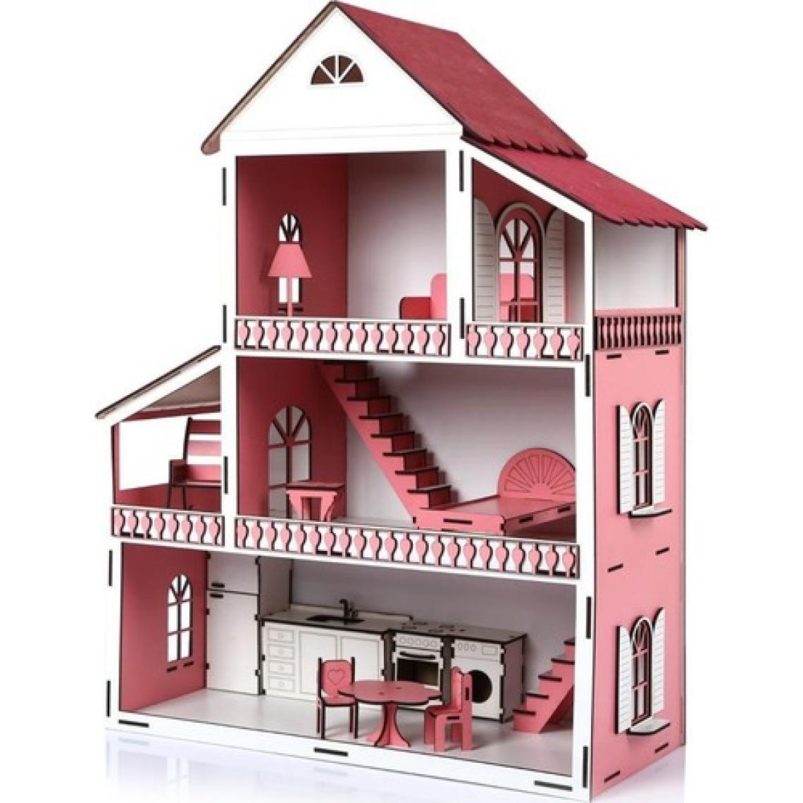 Oyuncak Gidiyor Ahşap Oyun Evi Bebek Oyun Evi Oyun Evi 3 Katlı Ev Eşyalı Büyük Boy