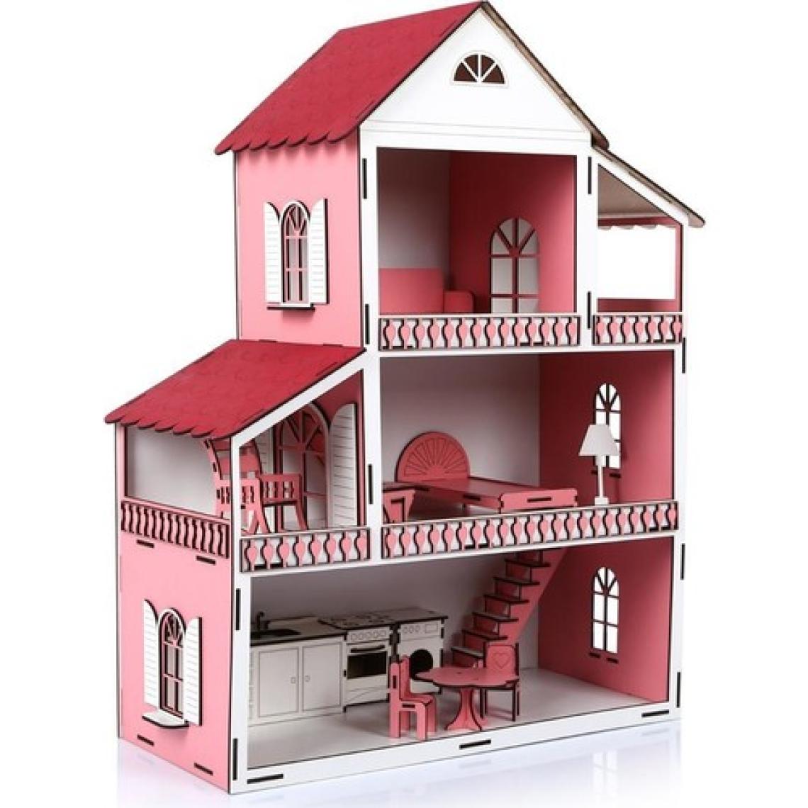 Oyuncak Gidiyor Ahşap Oyun Evi Bebek Oyun Evi Oyun Evi 3 Katlı Ev Eşyalı Büyük Boy