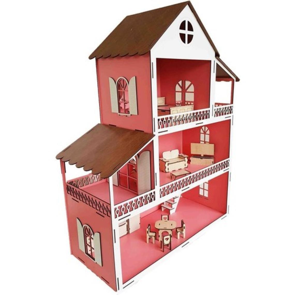 Woody Life Woodylife Ahşap Çocuk Oyun Evi Pembe Lol Miniş Uyumlu Oyuncak