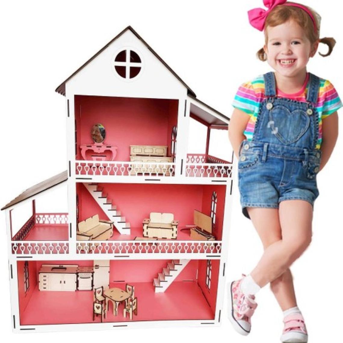 Woody Life Woodylife Ahşap Çocuk Oyun Evi Pembe Lol Miniş Uyumlu Oyuncak