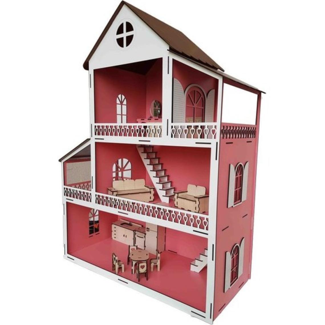 Woody Life Woodylife Ahşap Çocuk Oyun Evi Pembe Lol Miniş Uyumlu Oyuncak