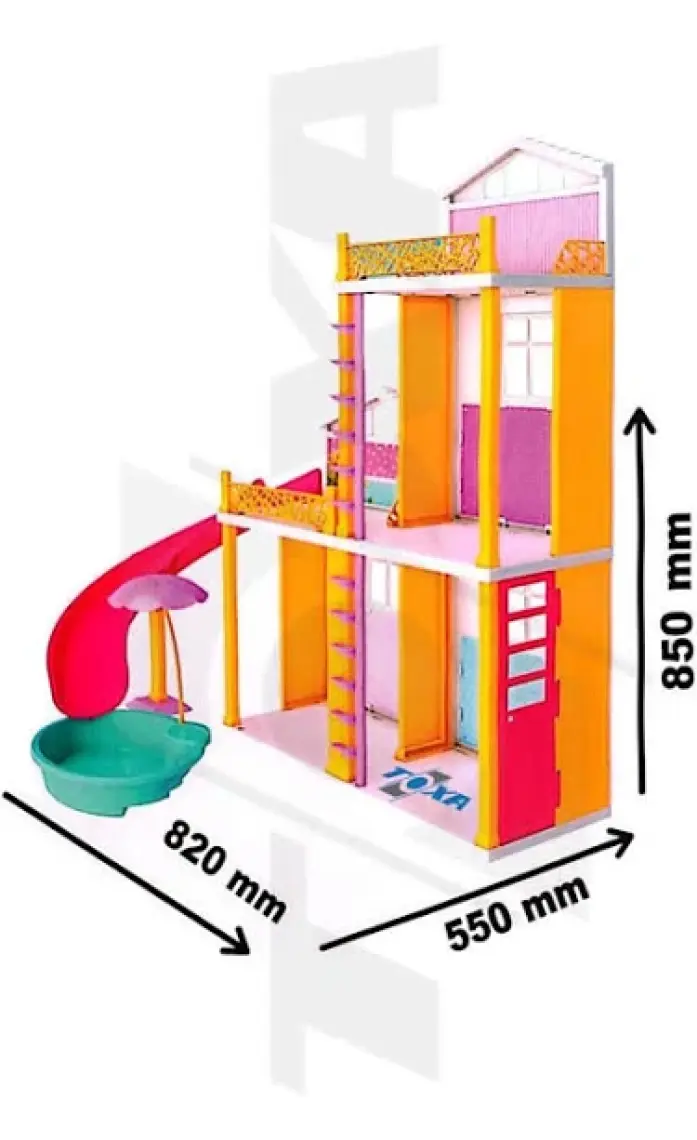Deyido Linda'nın Tatil Evi Oyuncak Ev Barbie Ev Seti Rüya Evi Evcilik Oyun Evi