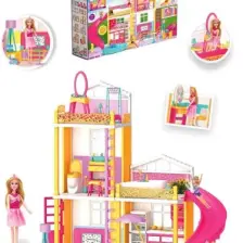 Deyido Linda'nın Tatil Evi Oyuncak Ev Barbie Ev Seti Rüya Evi Evcilik Oyun Evi