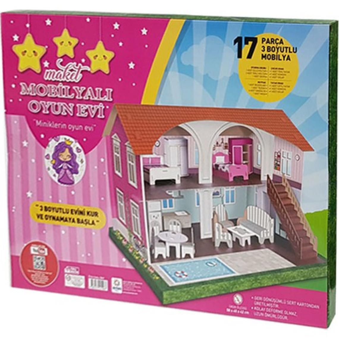 Arnas Toys 3 Boyutlu Maket Mobilyalı Oyun Evi - 17 Parça