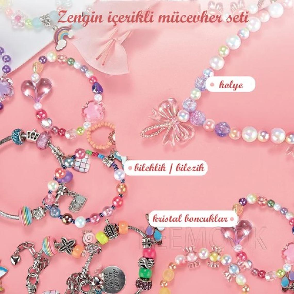 Bloomie Dıy Takı Boncuk Bileklik Kolye Halhal Yüzük Charm Oyuncak Tasarım Seti 2688+ Parça