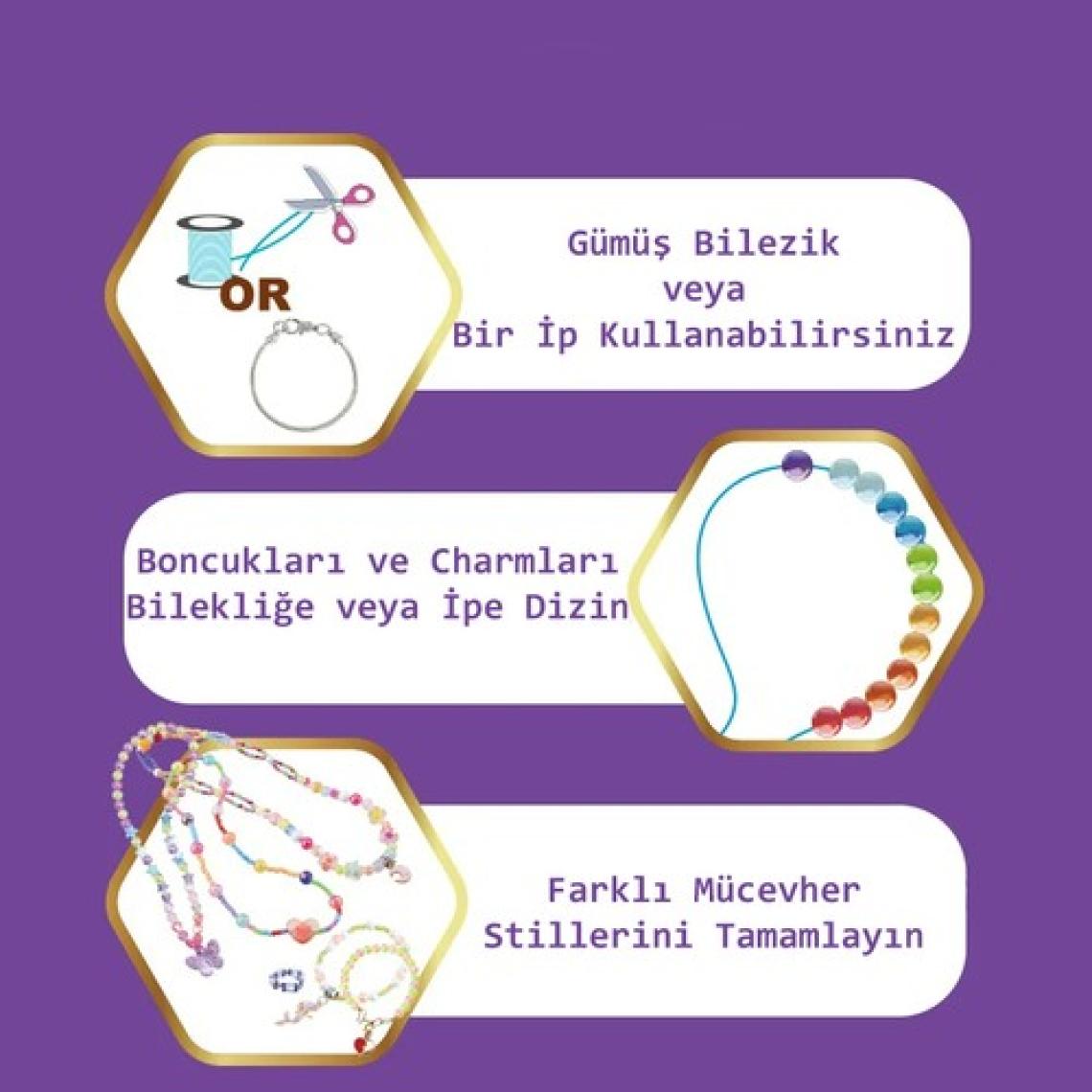 Bloomie Dıy Takı Boncuk Bileklik Kolye Halhal Yüzük Charm Oyuncak Tasarım Seti 2688+ Parça