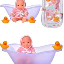 Global Toys Roza Bebeğimin Banyo Keyfi Küvetli-Ördekli Bornoz Setli Et Bebek