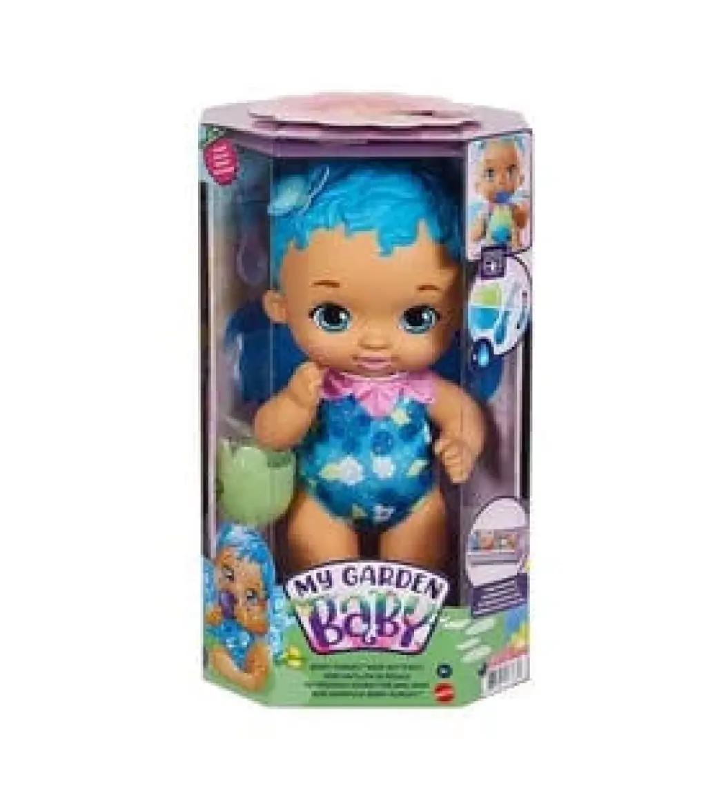 My Garden Baby Kelebek Bebeğimin Yemek Zamanı - Mavi Saçlı Bebek (30 cm), Renk Değiştiren Mama Kabı ve Kaşığı ile, 2 Yaş ve Üzeri GYP01