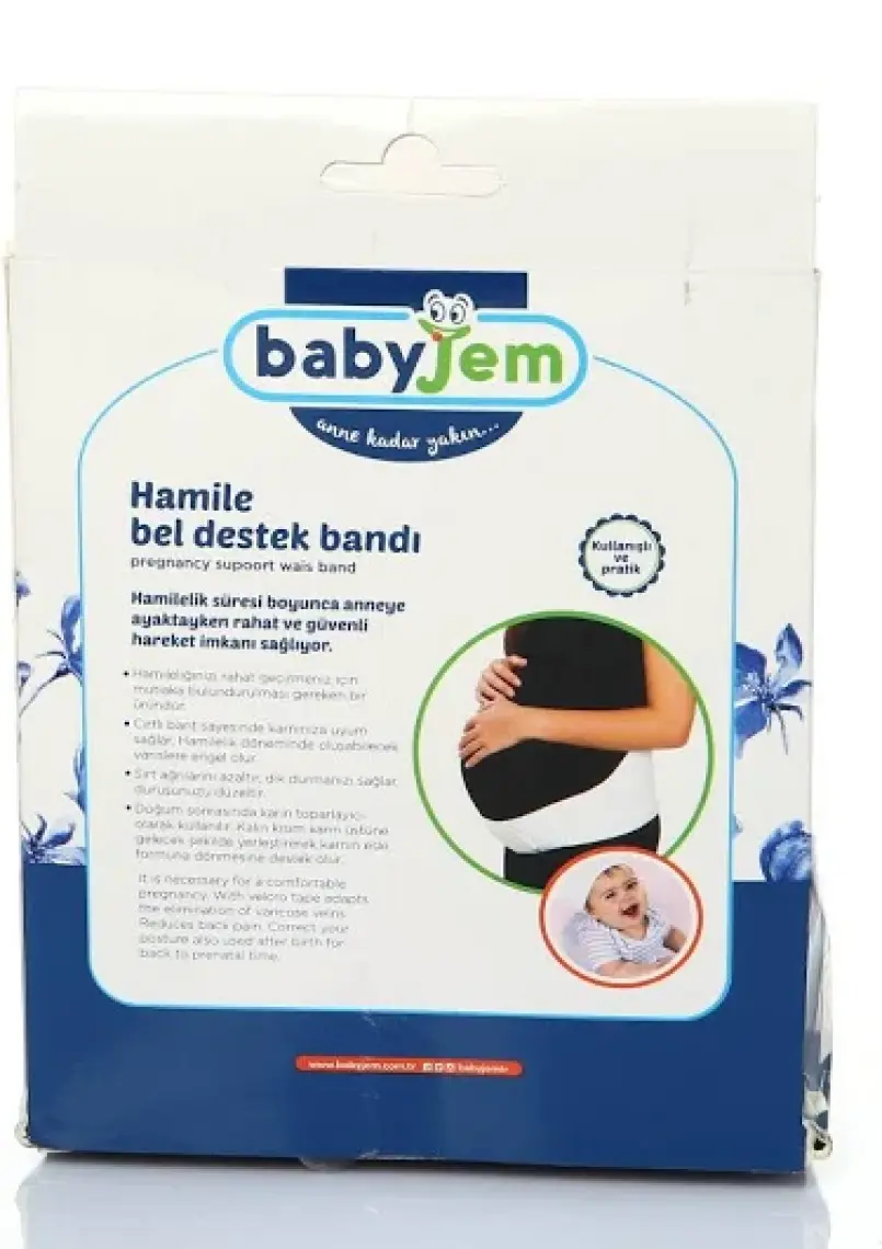 Baby Jem Hamile Bel Destek Bandı Beyaz