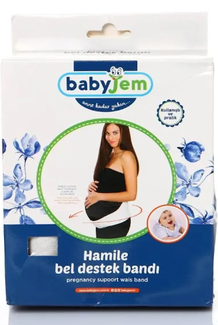 Baby Jem Hamile Bel Destek Bandı Beyaz