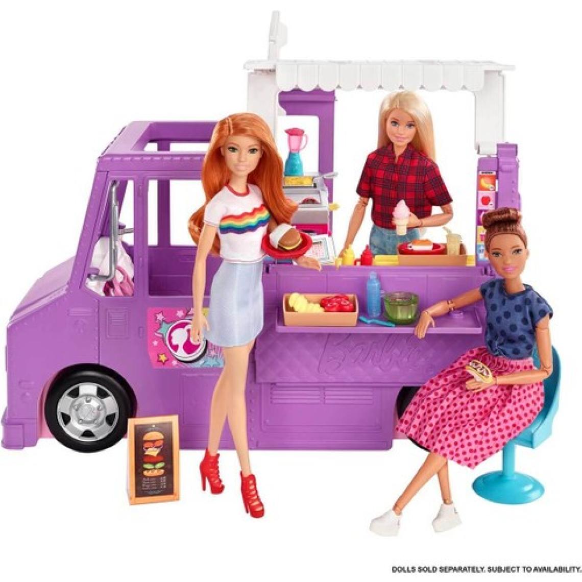 Barbie'nin Yemek Arabası, Çok Sayıda Oyun Alanı ve 30'dan Fazla Gerçekçi Oyuncak Figür GMW07