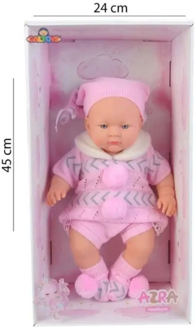 Galtoys  Gerçek Yüzlü Elbiseli Azra Et Bebek Pembe
