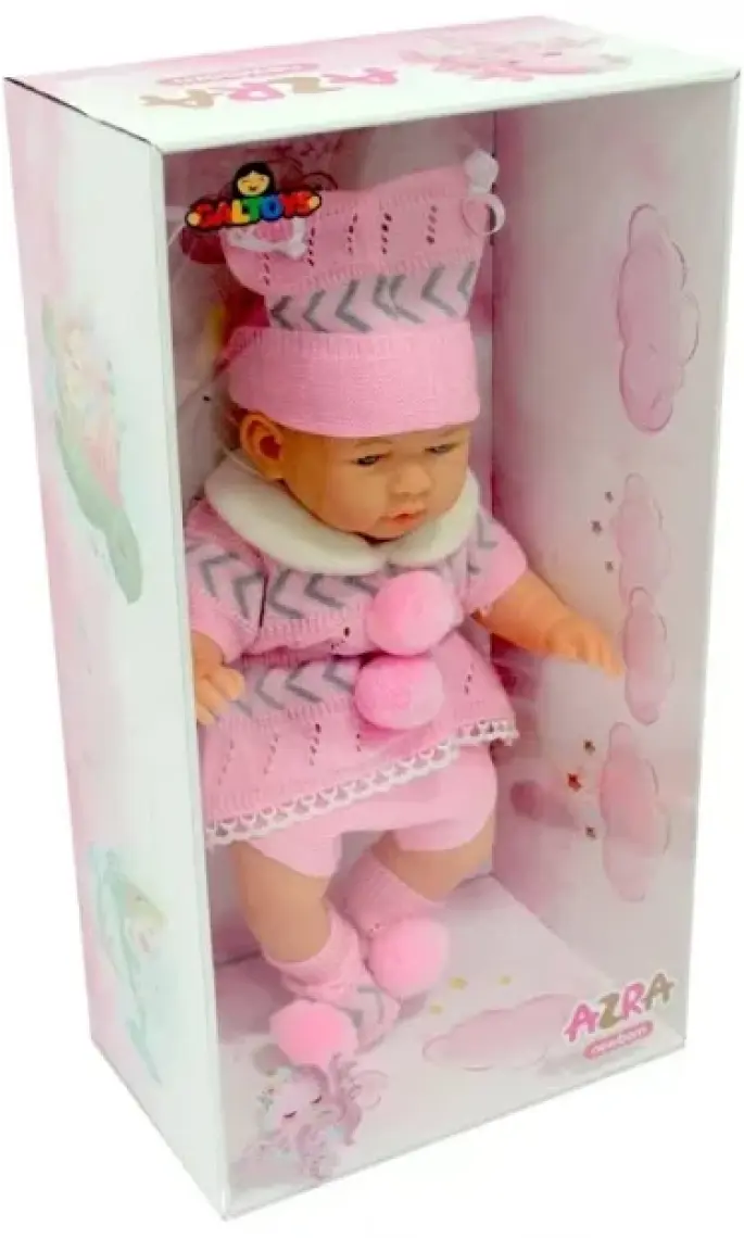 Galtoys  Gerçek Yüzlü Elbiseli Azra Et Bebek Pembe
