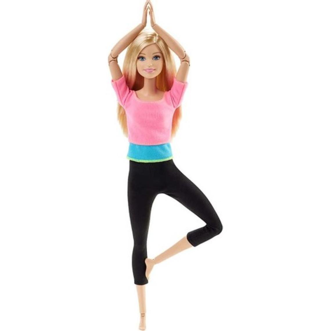 Barbie Sonsuz Hareket Bebeği; Sarışın - Siyah Taytlı; Pembe Tişörtlü; Sarı Uzun Saçlı DHL82