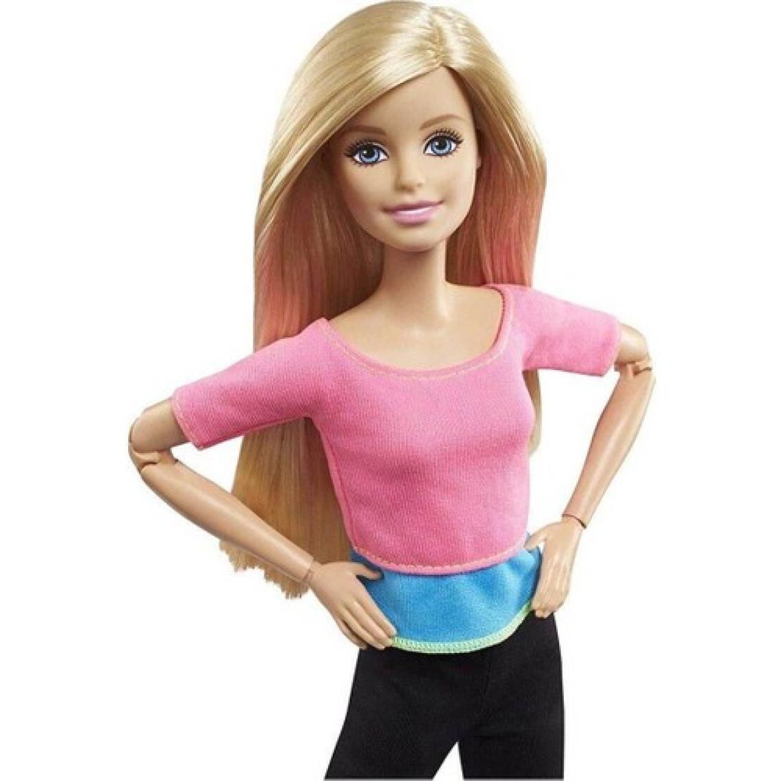 Barbie Sonsuz Hareket Bebeği; Sarışın - Siyah Taytlı; Pembe Tişörtlü; Sarı Uzun Saçlı DHL82