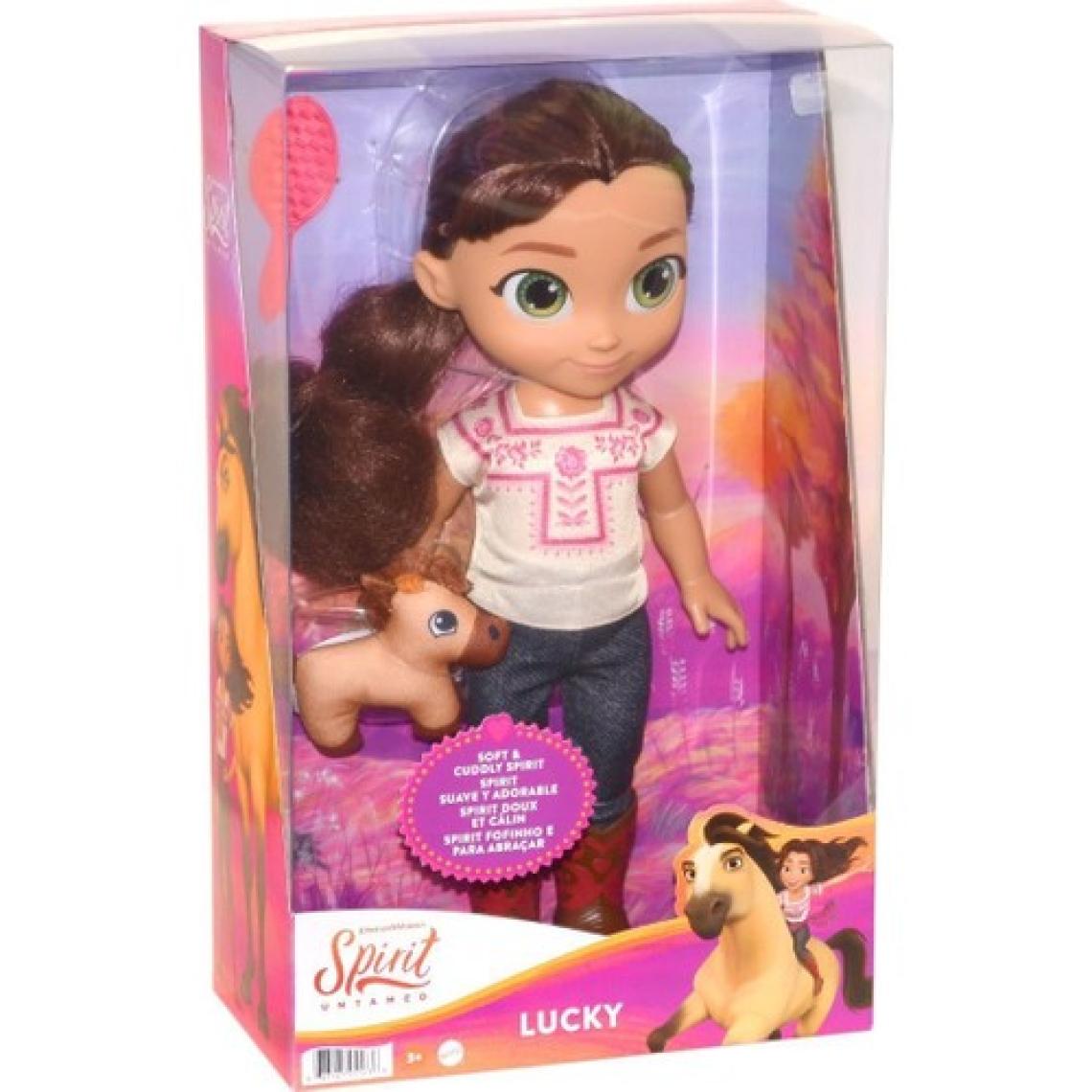 Spirit Özgür Ruh Lucky Bebek (35 Cm), Kot Pantolon, İşlemeli Kumaş Bluz ve Çizmelerden Oluşan Giysileri, Pelüş Spirit Figürü ve Fırça, 3 Yaş ve Üzeri Gxf93