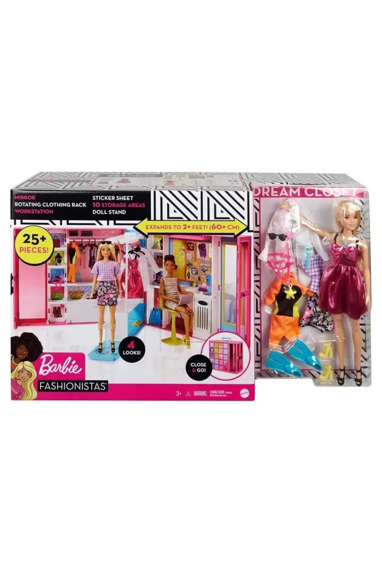 Barbie'nin Rüya Gardırobu Barbie Bebek ve 25'ten Fazla Aksesuar İle GBK10