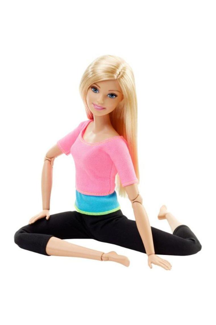 Barbie Sonsuz Hareket Bebeği Sarışın Pembe Tişörtlü DHL82
