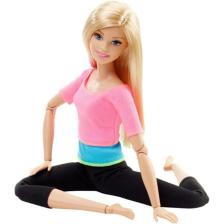 Barbie Sonsuz Hareket Bebeği Sarışın Pembe Tişörtlü DHL82