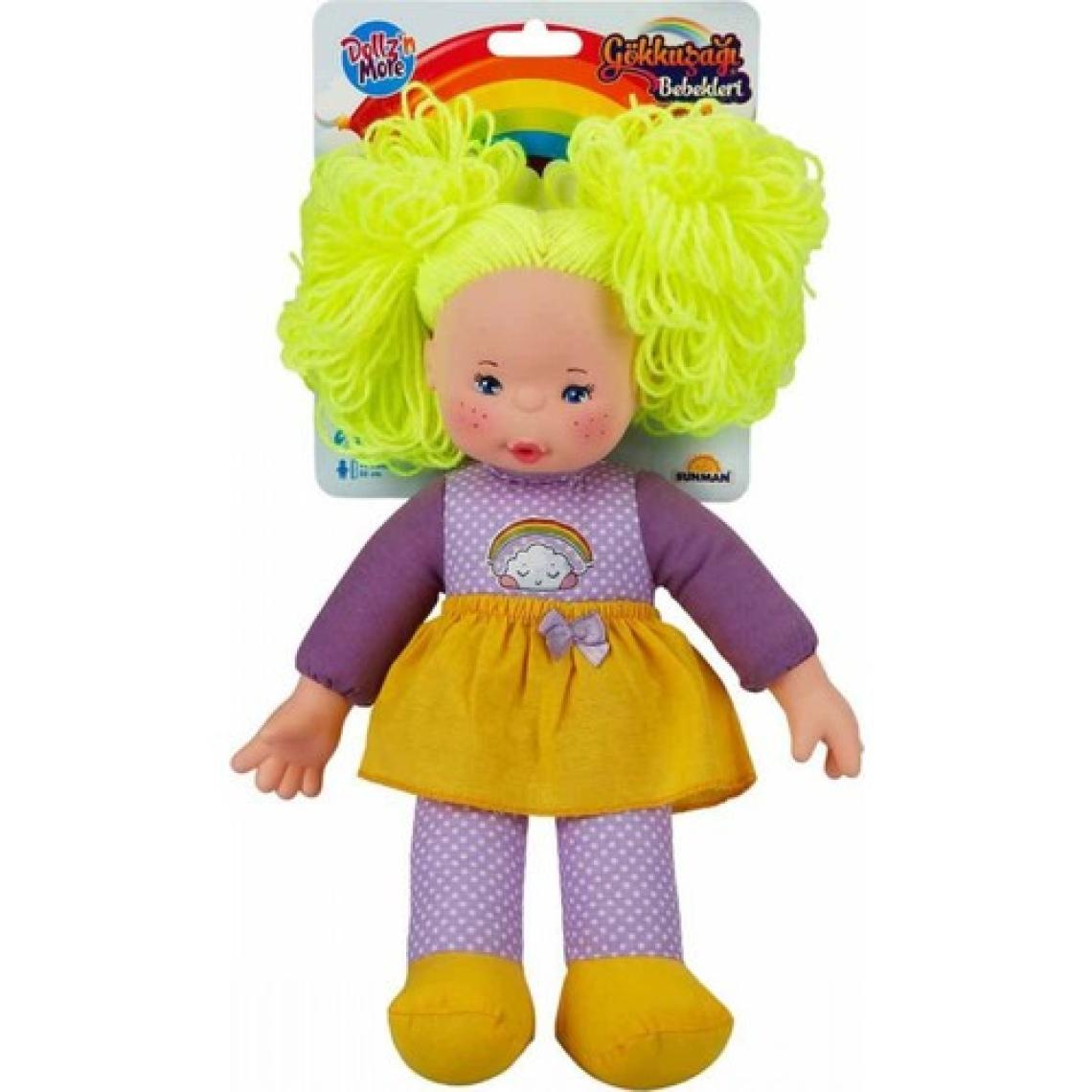 Oyuncak Lahana Bebek Gökkuşağı Bebekler 35 cm Lahana Saçlı Bez Bebek
