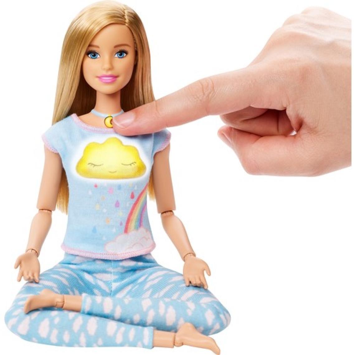 Barbie Wellness - Barbie Nefes Egzersizi Bebeği, Sarışın Bebek, 5 Işıklı ve Rehberli Meditasyon Egzersizi, Köpek Dahil GNK01