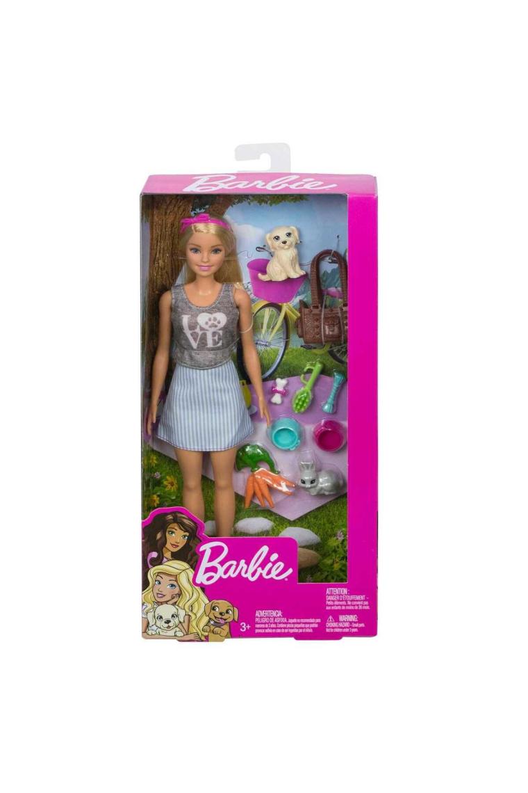 Barbie ve Sevimli Hayvan Arkadaşları, Yavru Köpek, Tavşan ve Temaya Uygun 7 Parçayla Fpr48