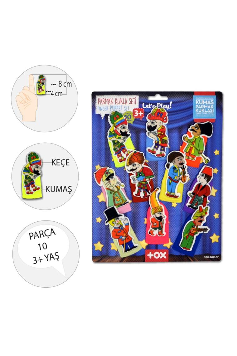 Tox Karagöz , Hacivat 10 Parça Parmak Kukla Set T224