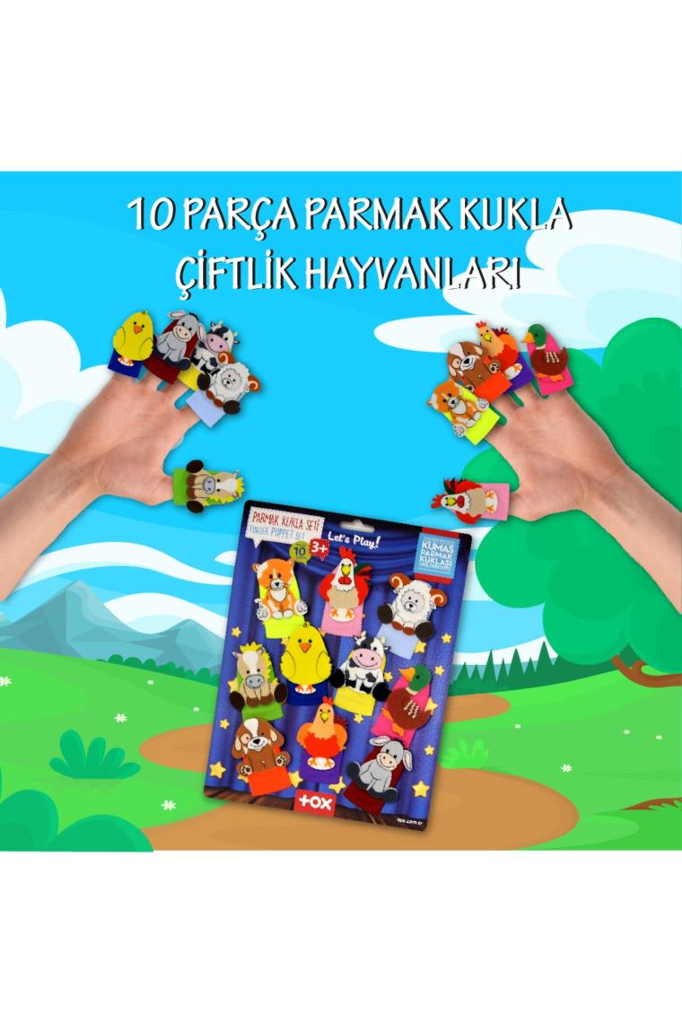 Tox Çiftlik Hayvanları 10 Parça Parmak Kukla Set T220