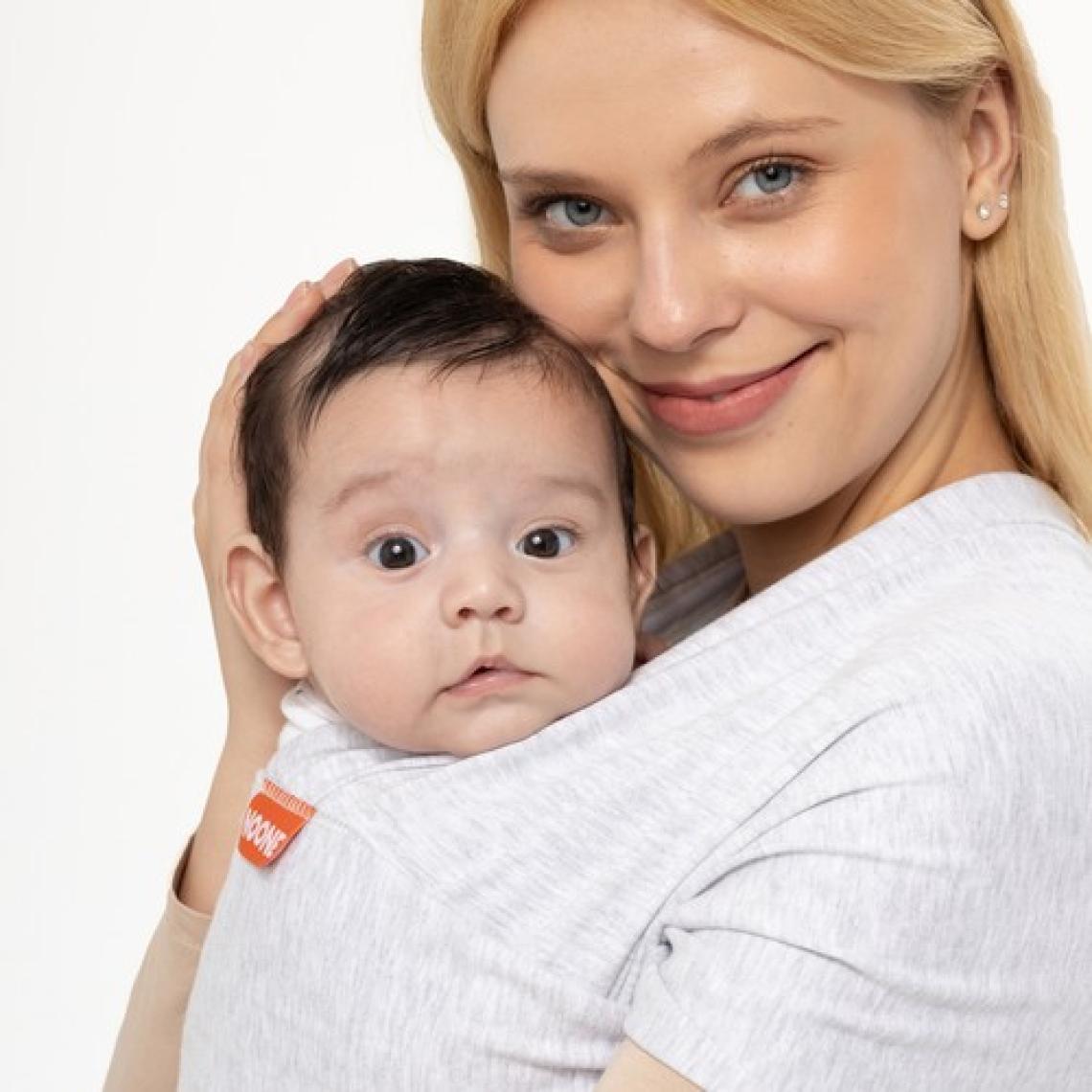 Noone Wrap Sling - Pamuklu Esnek Bebek Taşıma Şalı - Yenidoğan Bebeklerin Ihtiyacı Olan Ten Teması ve M Pozisyonu
