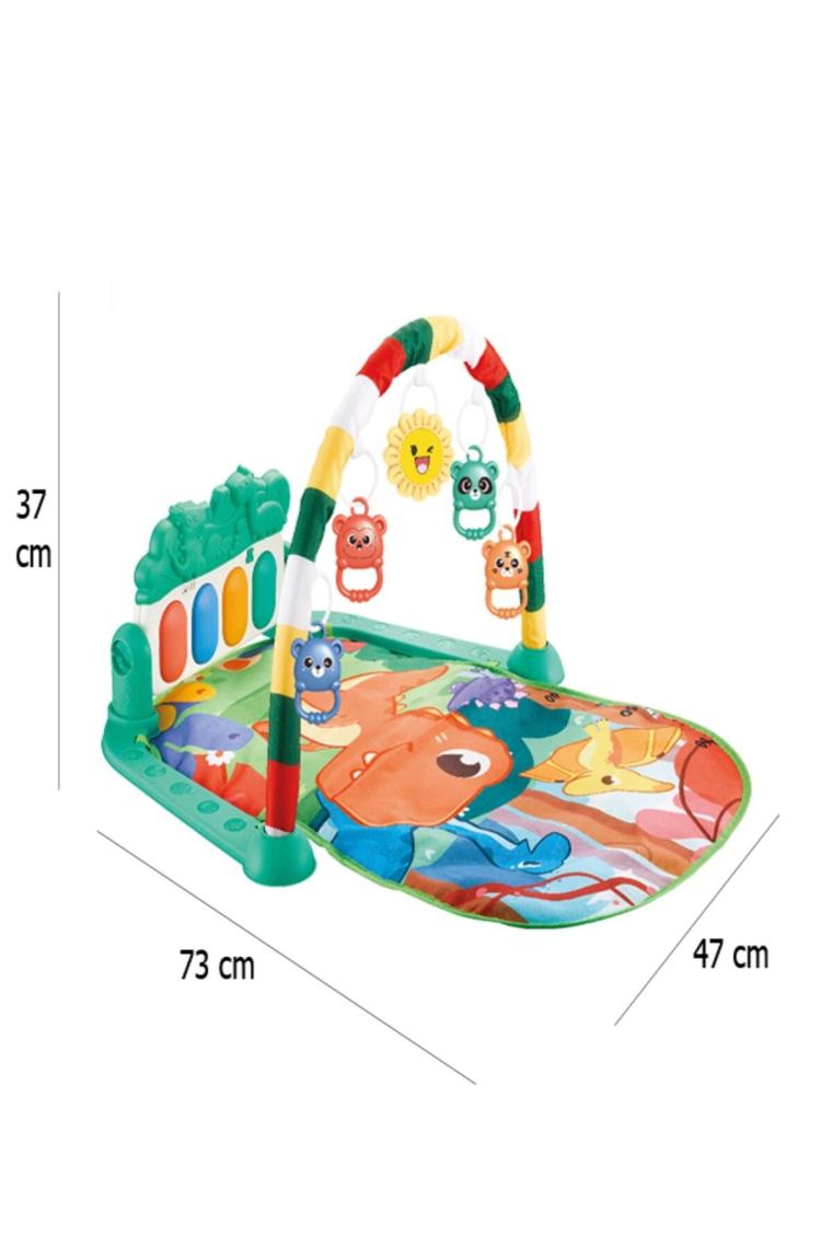 Dinozorlu Güneşli Piyanolu Bebek Oyun Halısı Eğitici Oyuncak Mavi