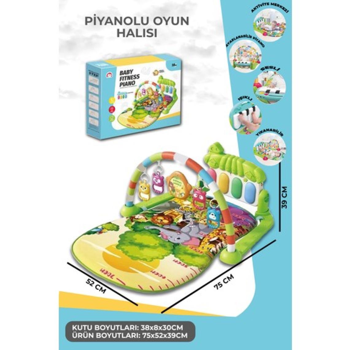 Tigoes Piyanolu Eğitici Bebek Oyun Halısı ( Jimnastik Merkezi Çıngıraklı Zeka Geliştirici)