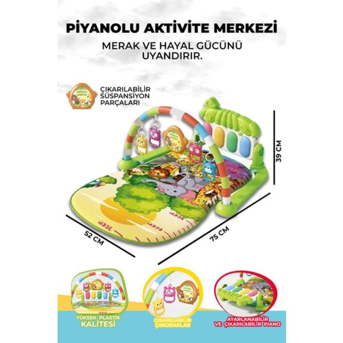 Tigoes Piyanolu Eğitici Bebek Oyun Halısı ( Jimnastik Merkezi Çıngıraklı Zeka Geliştirici)