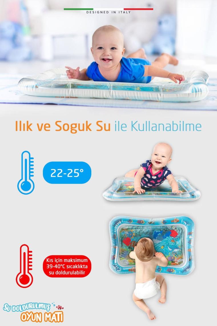 Şişirilebilen Su Aktivite ve Oyun Matı Mavi