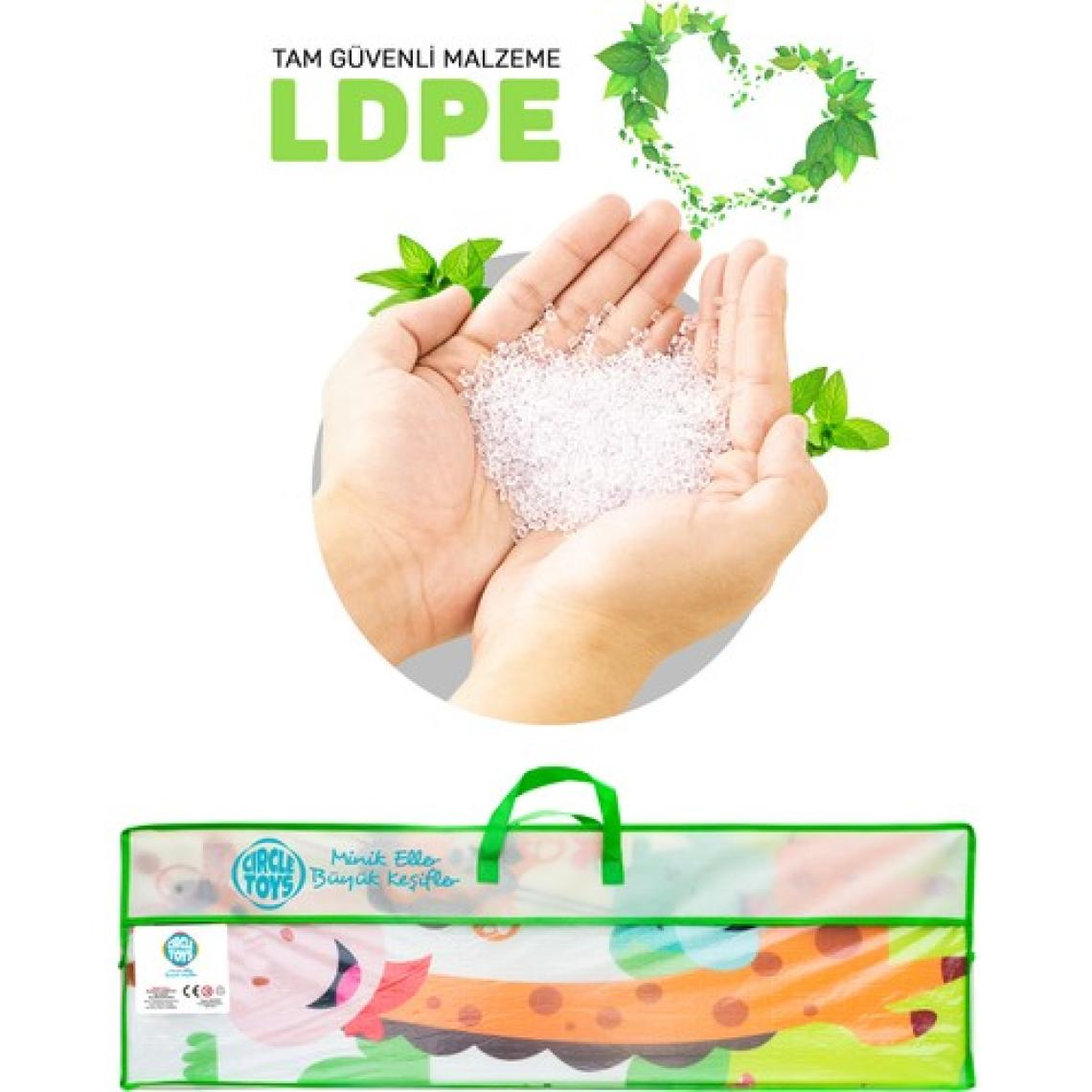 Circle Toys Neşeli Zürafa + Taşıtlar , Katlanabilir Çocuk Oyun Halısı – Ekstra Large - 180X200X1 cm - Taşıma Çantası Yanında