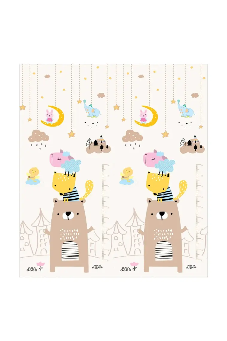 : Elfobaby Enjoy and Learn - Katlanabilir - Extra Large - Çift Yönlü - Oyun Halısı ve Matı 160X180 (Taşıma Çantalı)