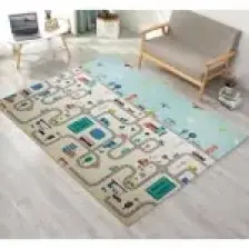 : Elfobaby Enjoy and Learn - Katlanabilir - Extra Large - Çift Yönlü - Oyun Halısı ve Matı 160X180 (Taşıma Çantalı)