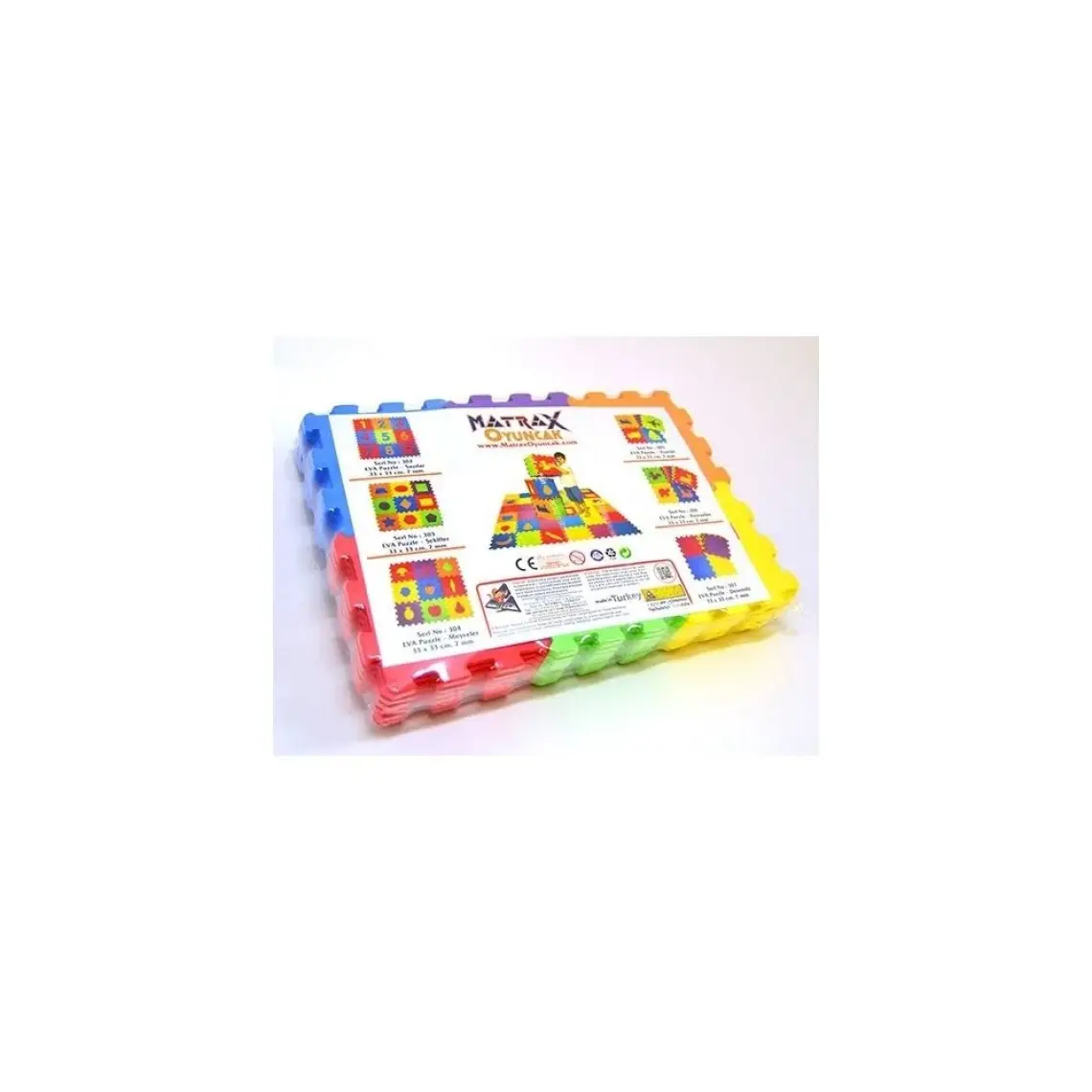 Matrax Oyuncak Eva Puzzle 12 x 12 cm x 7 mm Harfler Ve Sayılar