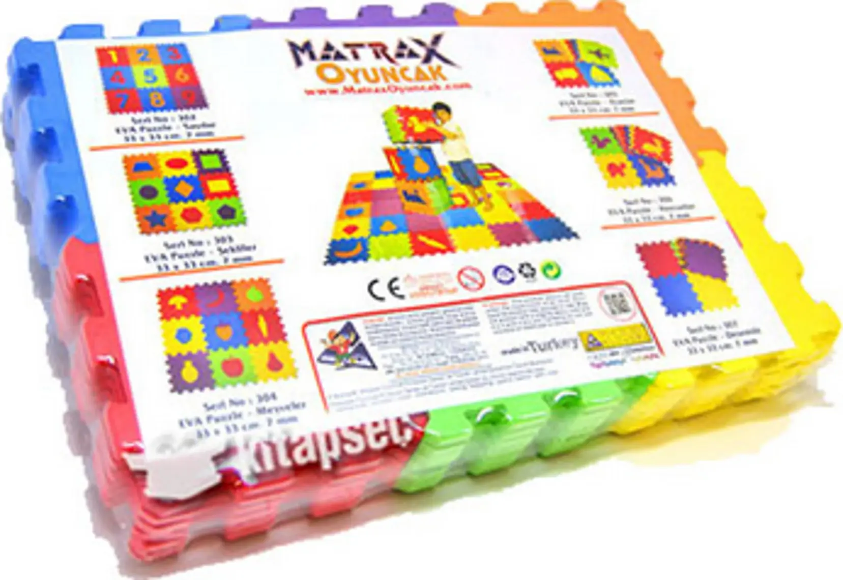 Matrax Oyuncak Eva Puzzle 12 x 12 cm x 7 mm Harfler Ve Sayılar