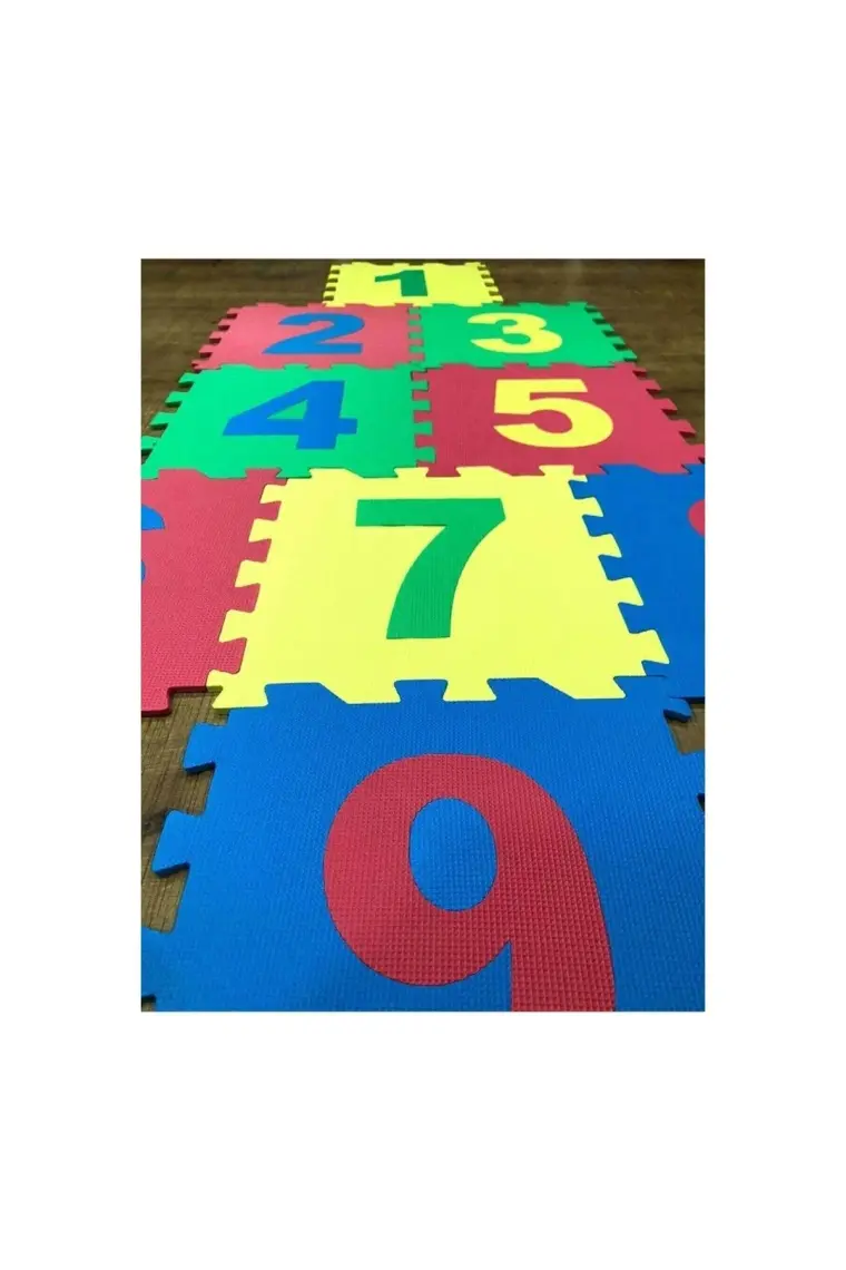 9 Parça Çocuk Oyun Karosu Eva Puzzle Yer Matı Sayılar Eğitici Oyun Halısı