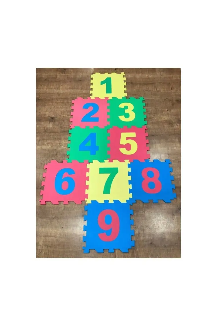 9 Parça Çocuk Oyun Karosu Eva Puzzle Yer Matı Sayılar Eğitici Oyun Halısı